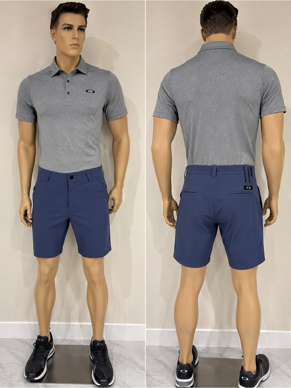 Oakley Men's Navy Blue Flat-Front Performance Shorts